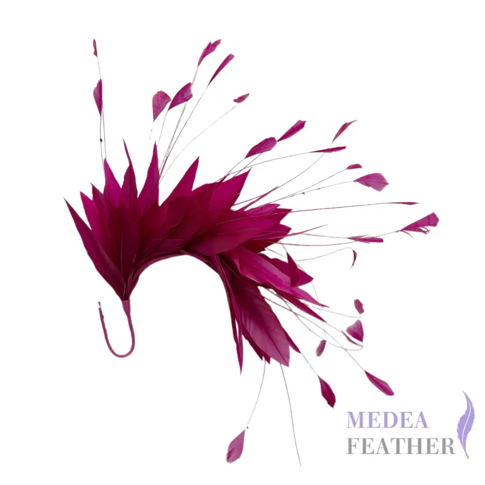Goose & Coque Feather Hat Mount for Millinery & Fascinator Making - FM304 - #102 magenta haze
