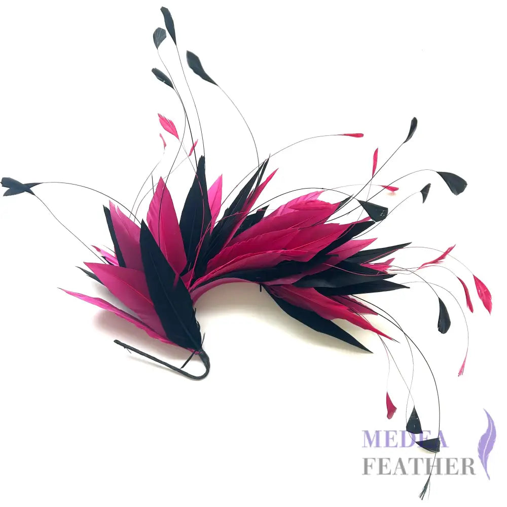 Goose & Coque Feather Hat Mount for Millinery & Fascinator Making - FM304 - #18 & #03