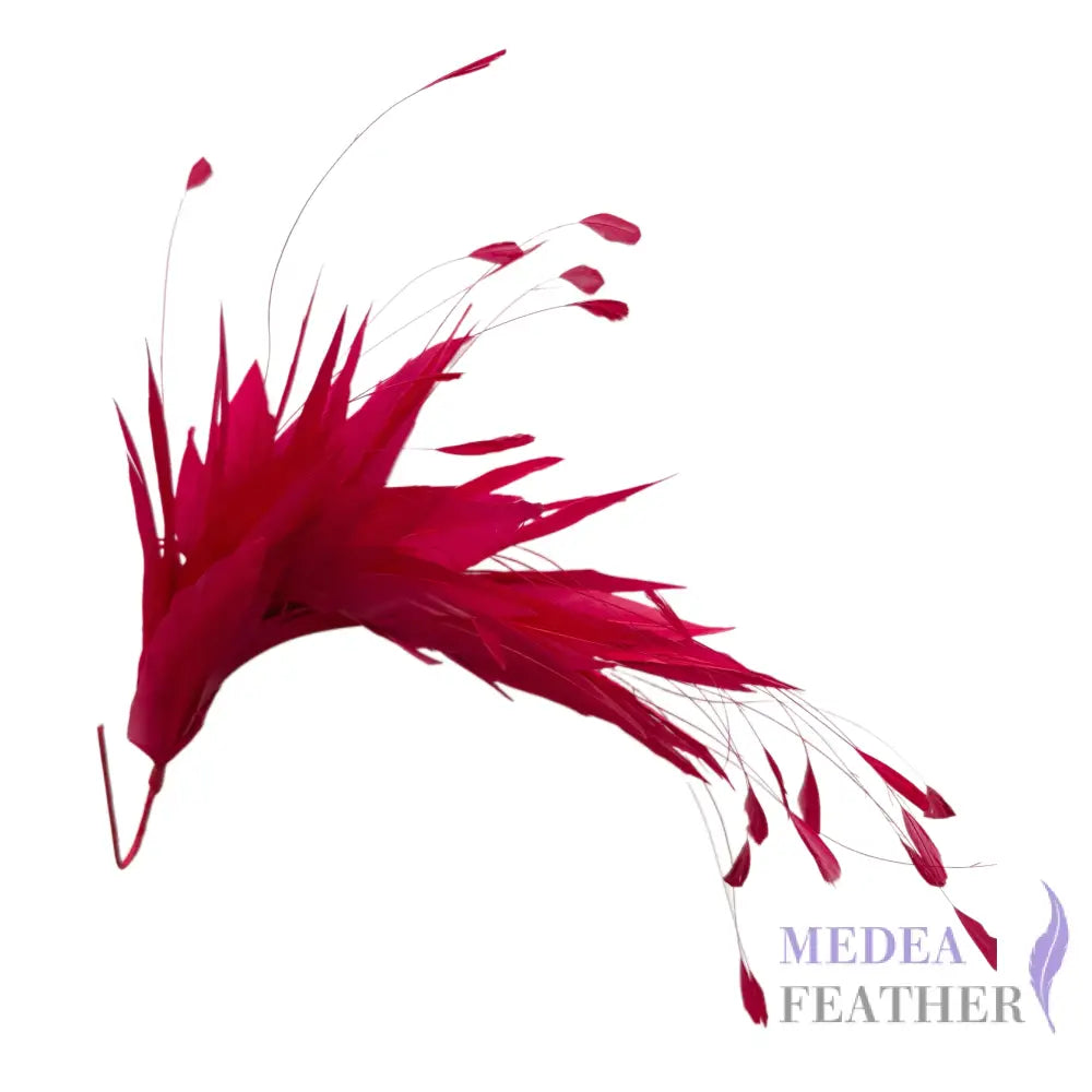 Goose & Coque Feather Hat Mount for Millinery & Fascinator Making - FM304 - #21 Raspberry