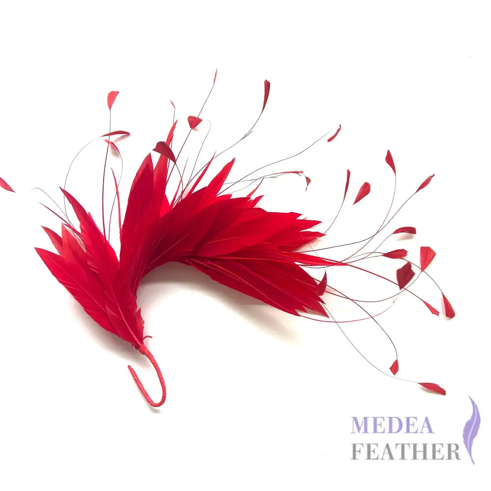 Goose & Coque Feather Hat Mount for Millinery & Fascinator Making - FM304 - #22 red