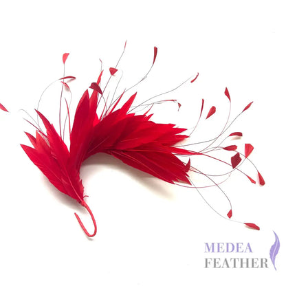 Goose & Coque Feather Hat Mount for Millinery & Fascinator Making - FM304 - #22 red