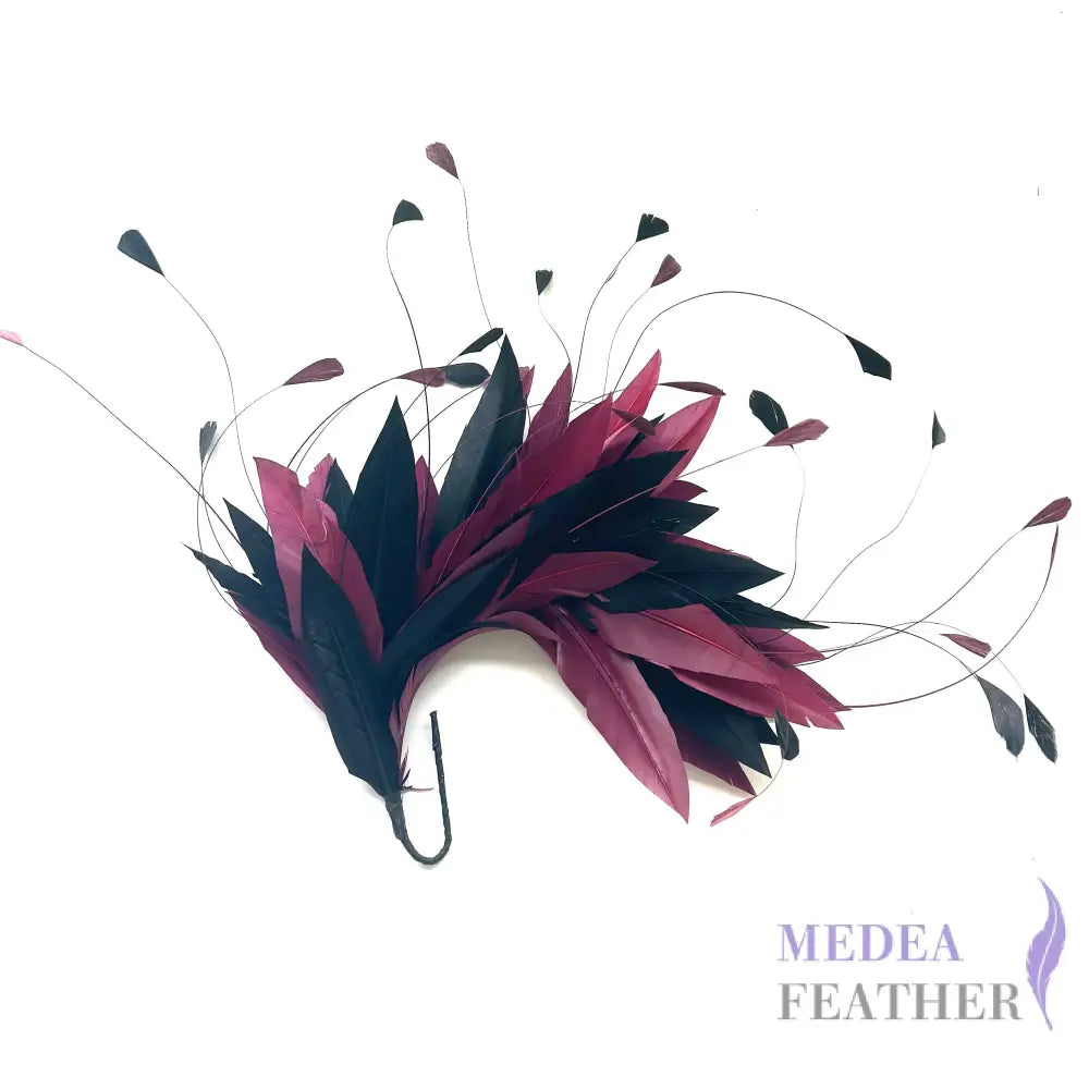 Goose & Coque Feather Hat Mount for Millinery & Fascinator Making - FM304 - #35 & #03