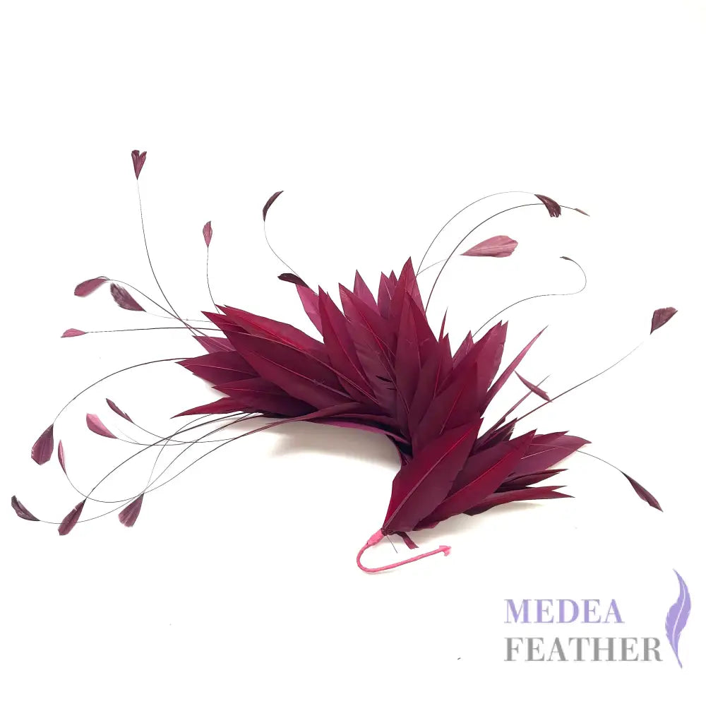 Goose & Coque Feather Hat Mount for Millinery & Fascinator Making - FM304 - #35 raspberry radiance