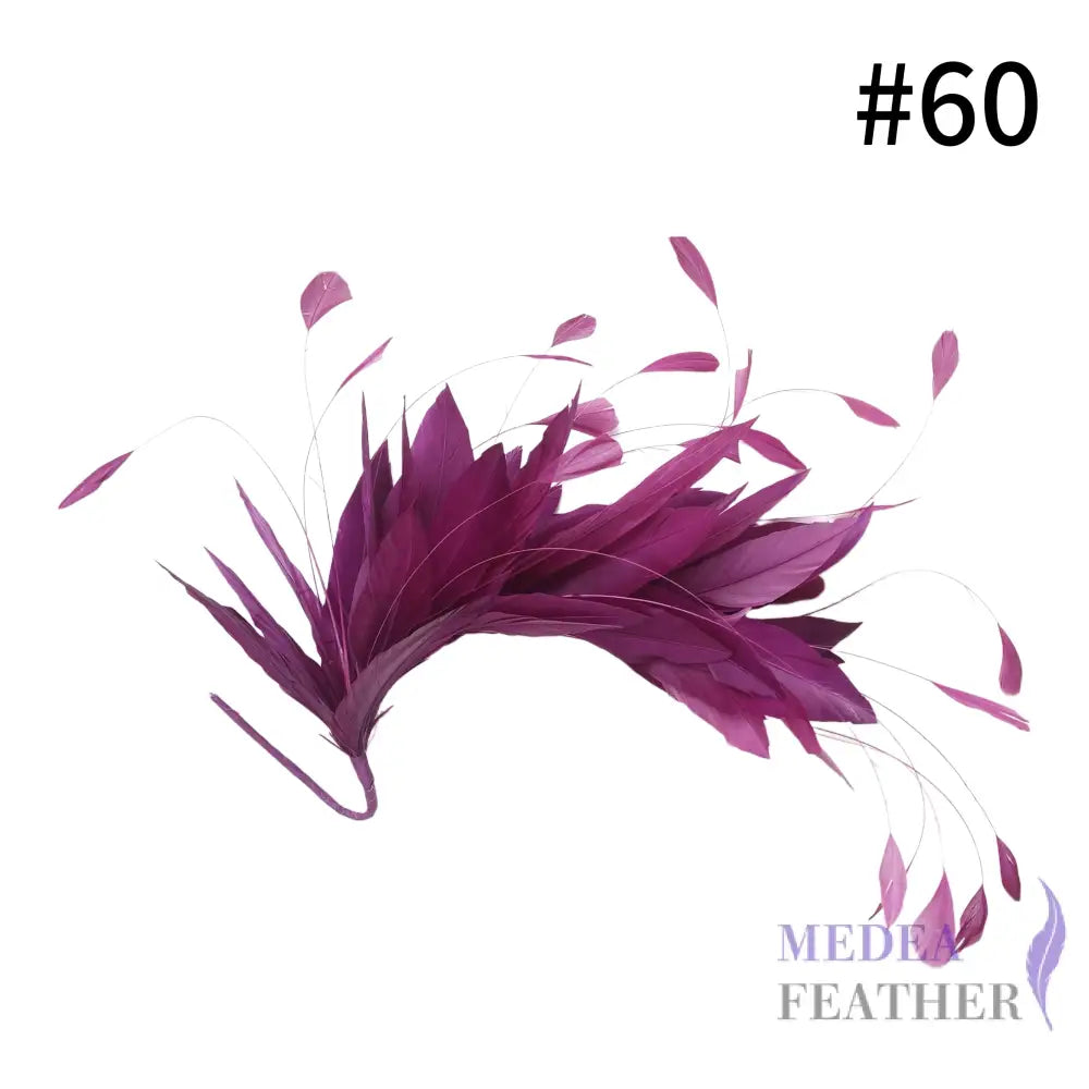 Goose & Coque Feather Hat Mount for Millinery & Fascinator Making - FM304 - #60 dark purple
