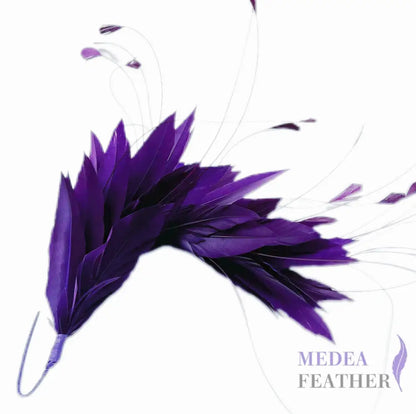 Goose & Coque Feather Hat Mount for Millinery & Fascinator Making - FM304 - #63 purple