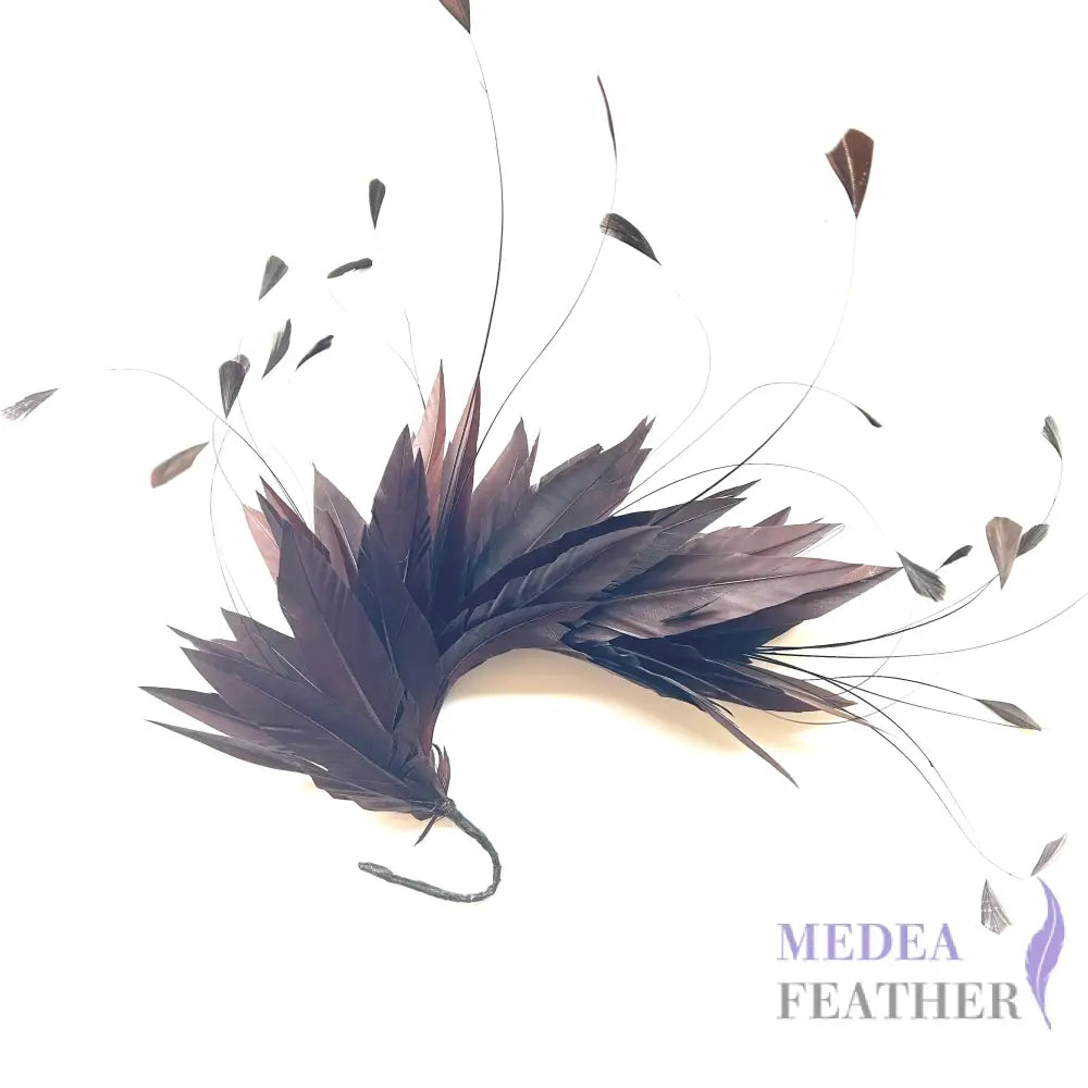 Goose & Coque Feather Hat Mount for Millinery & Fascinator Making - FM304 - #64 slate black