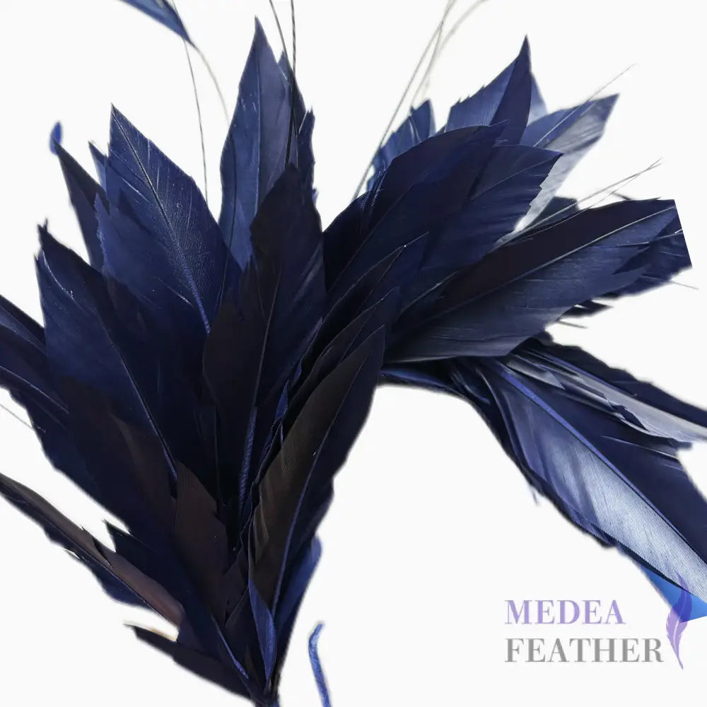 Goose & Coque Feather Hat Mount for Millinery & Fascinator Making - FM304 - #65 navy