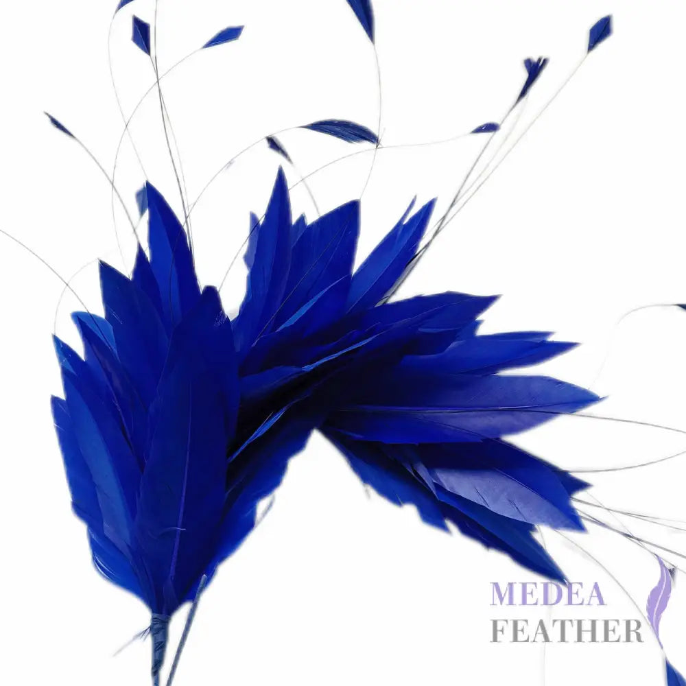 Goose & Coque Feather Hat Mount for Millinery & Fascinator Making - FM304 - #67 royal blue