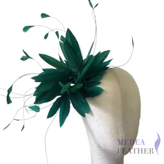 Goose & Coque Feather Hat Mount for Millinery & Fascinator Making - FM304 - #72 green