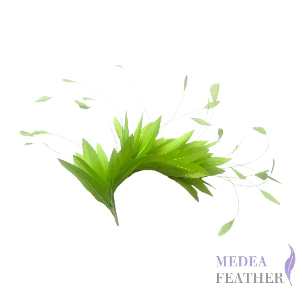 Goose & Coque Feather Hat Mount for Millinery & Fascinator Making - FM304 - #88 Green banana