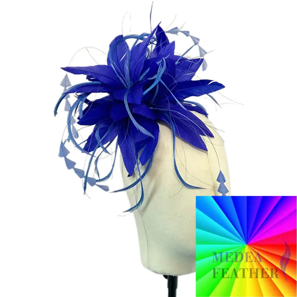 Goose Feather and Triangle Coque Feather Flower Mount Custom - Please add text below / Single feather mount