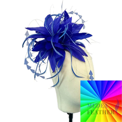 Goose Feather and Triangle Coque Feather Flower Mount Custom - Please add text below / Single feather mount