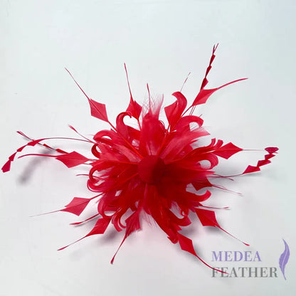 Goose Feather & Diamond Coque Feather Tips Flower Mount