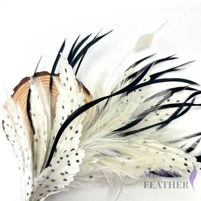 Goose Feather Dot design and Goose Biot Feather Mount Custom - Please add text below
