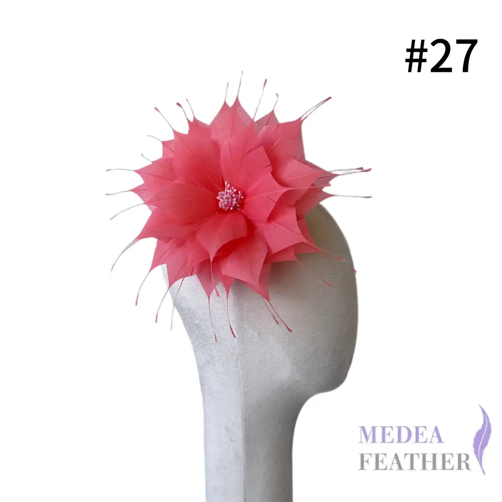 Goose Feather Flower 14cm FM024 - #27 coral pink