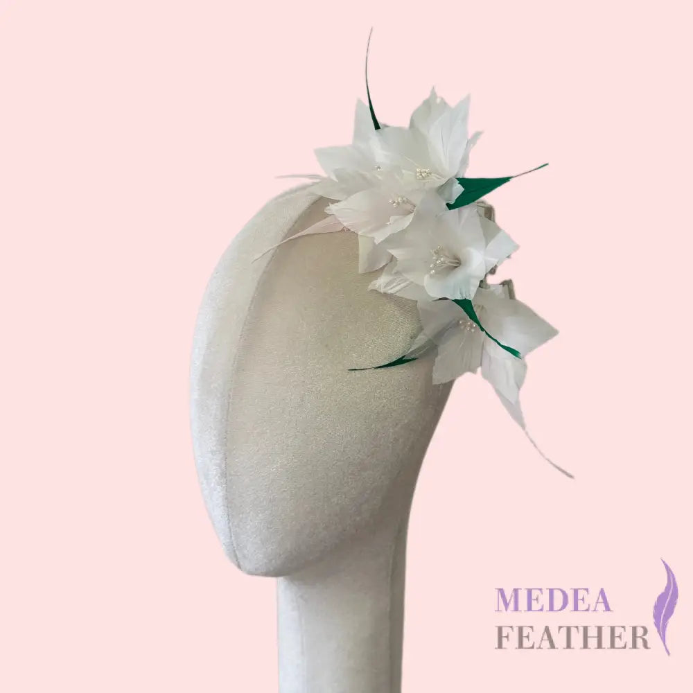 Goose Feather Flower Spray with Spiky Leaves DS26100901 - Custom - Please add text below