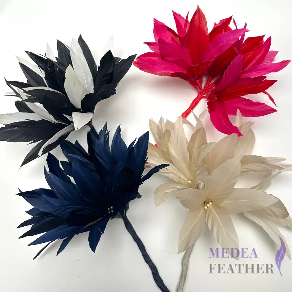 Goose Feather Pom Flower Millinery Hat Mount