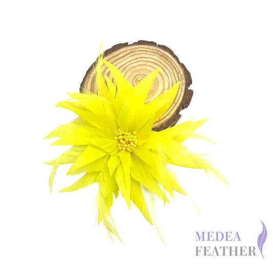 Goose Hackle Feather Flower 14cm FM616 #56 neon yellow