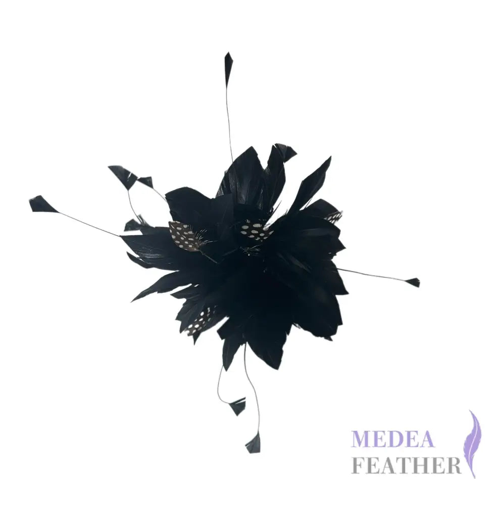 Goose & Polka Dot Guinea Feather Flower Mount DS20250919