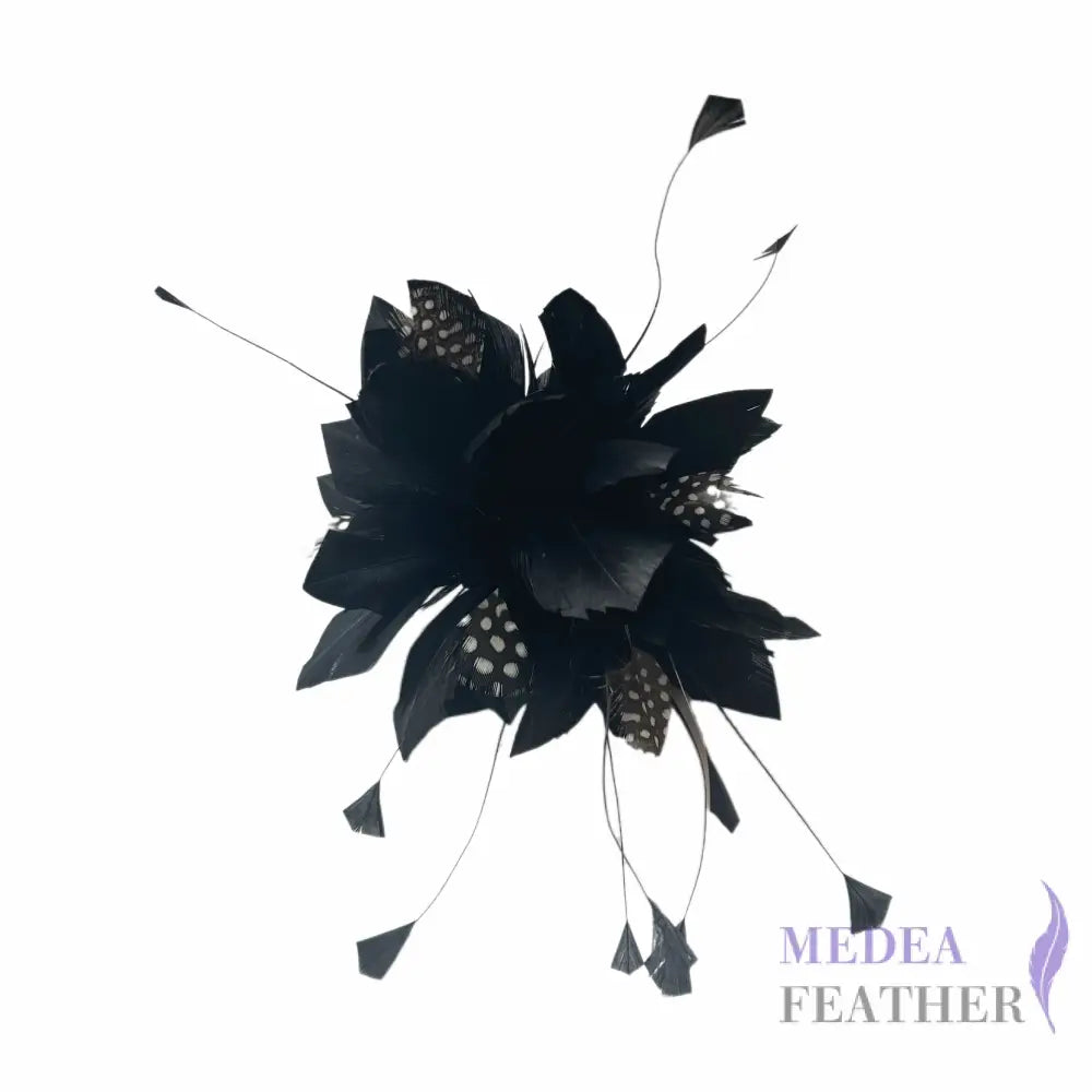 Goose & Polka Dot Guinea Feather Flower Mount DS20250919