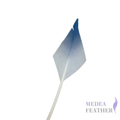 Gradient Arrow Head Turkey Quill Feather - Blue
