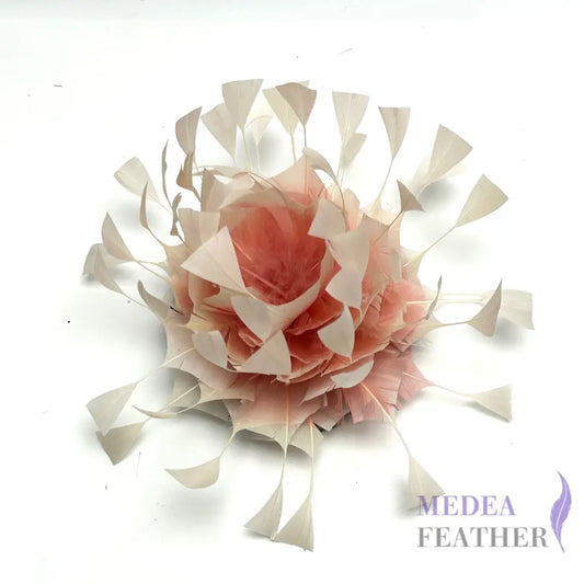 Gradient Art Goose Feather Mount #45 rose cloud as bottom and #04 cream as tips