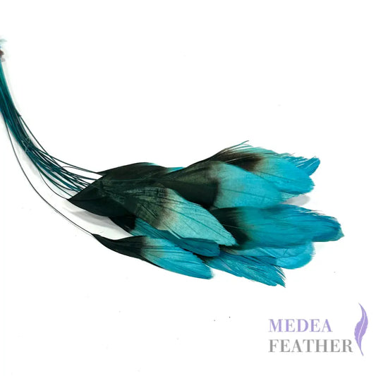 20cm Gradient Dyed Coque Feather - Pack of 5 #41 dark turquoise
