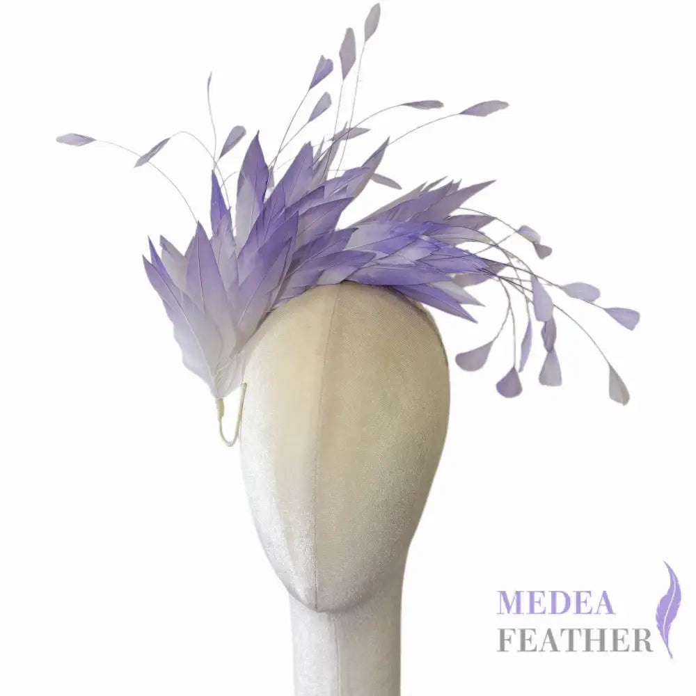 Gradient Goose and Coque Feather Mount FM304G - Purple / #01 Ivory
