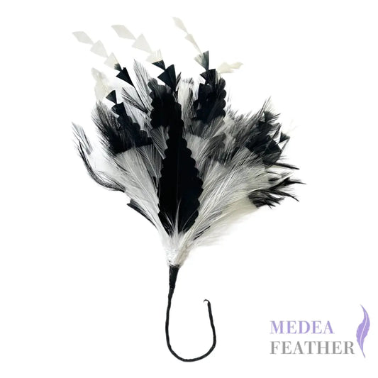 Gradient Goose & Hackle Feather Mount Zigzag coque feather