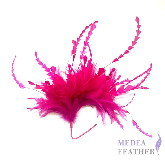 Hackle and Long Diamond Coque Feather Mount DS250620 #20 barbie pink
