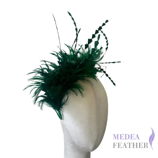 Hackle and Long Diamond Coque Feather Mount DS250620 - #96 dark green