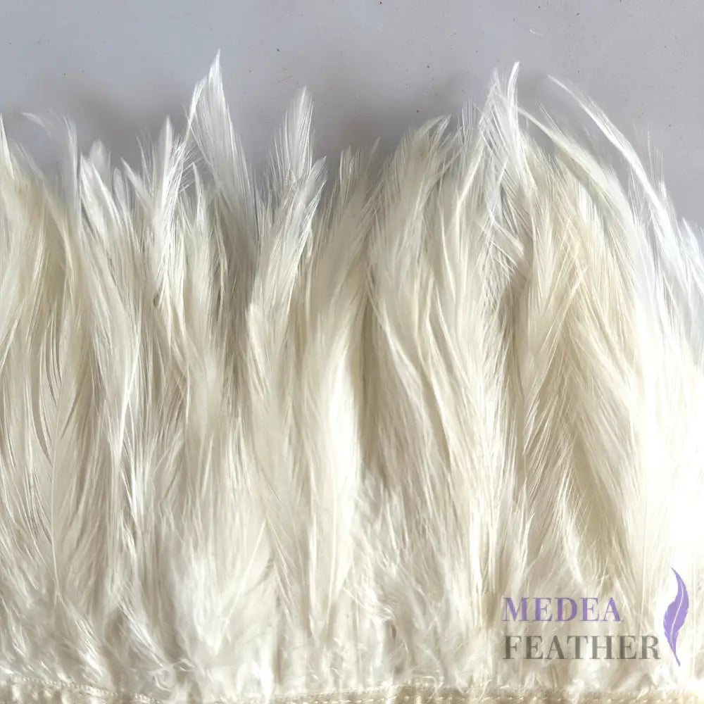 Hackle Feather Fringe Trim Ivory