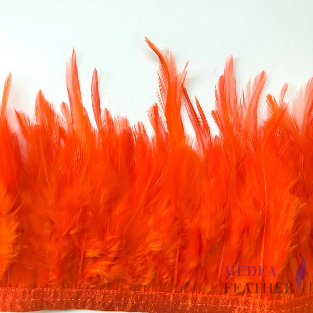Hackle Feather Fringe Trim Orange