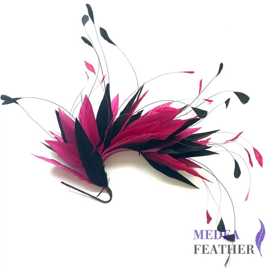 Goose & Coque Feather Hat Mount for Millinery & Fascinator Making - FM304 - #18 & #03
