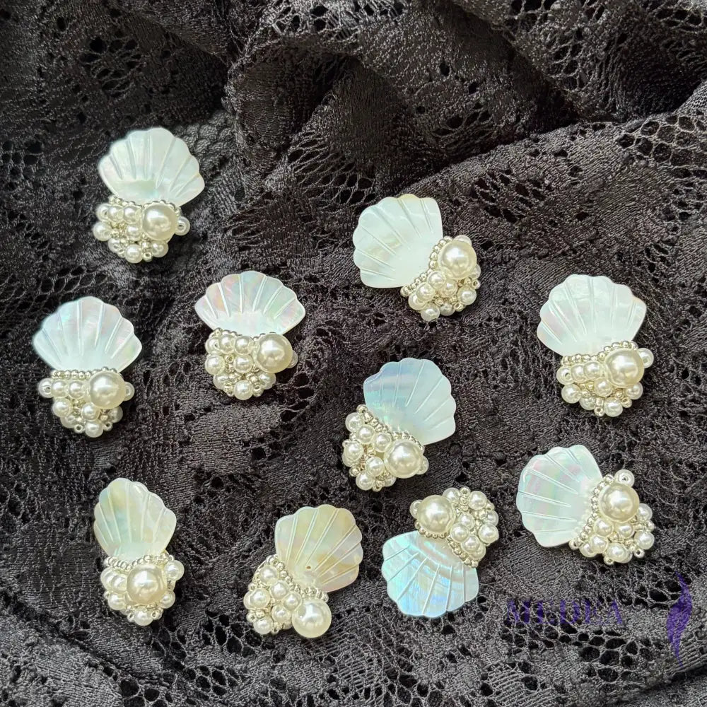 Handmade Beaded Pearl Shell Applique