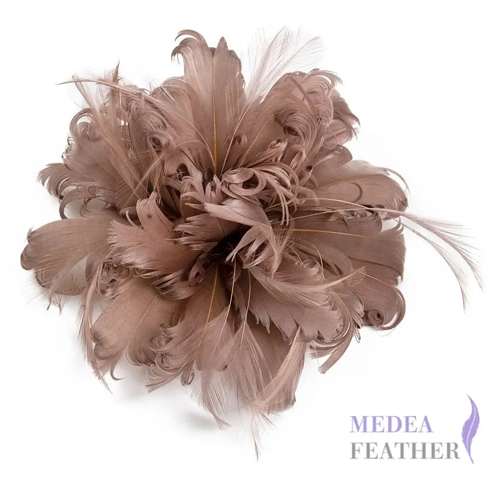 Handmade Curled Design Feather Flower Mount