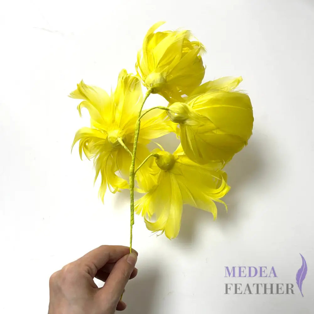 Handmade Curled Leaf Feather Flower Millinery Hat Mount FM049