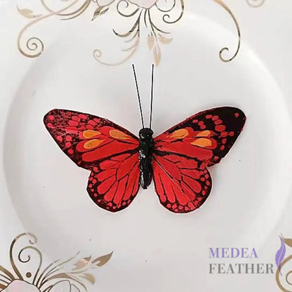9cm wide Handmade Feather Butterflies