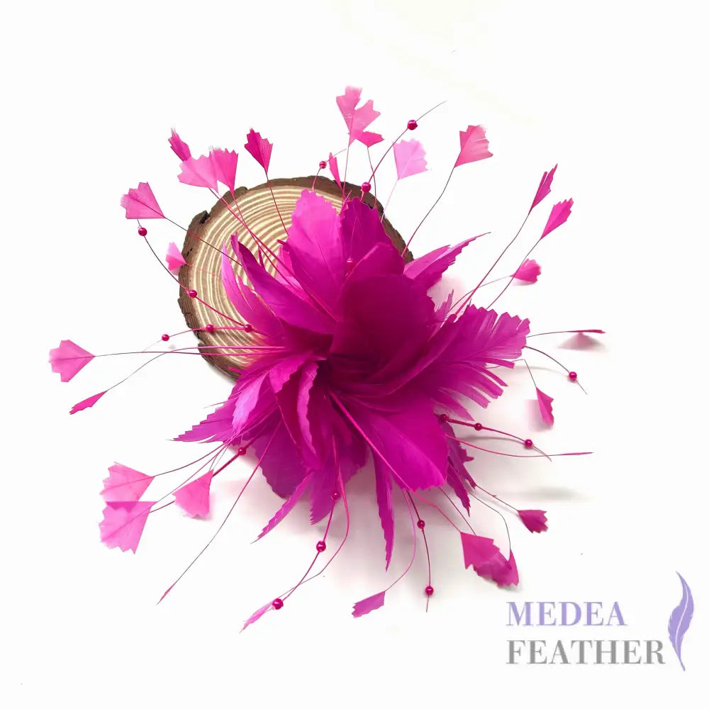 Handmade Feather Flower Mount DS250610 - #19 Festival Fuchsia