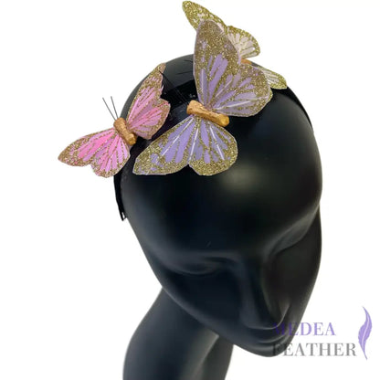 Handmade Glitter Feather Butterflies - Mixed Colors 12 pcs set