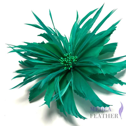 Handmade Goose Biot Feather Flower Mount FM055 #72 green