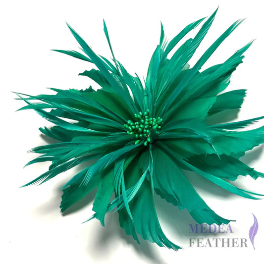 Handmade Goose Biot Feather Flower Mount FM055 #72 green