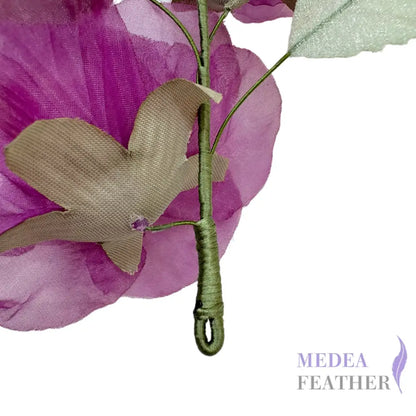 Handmade Organza Floral Cluster | Sheer Purple Flower Hat Embellishment