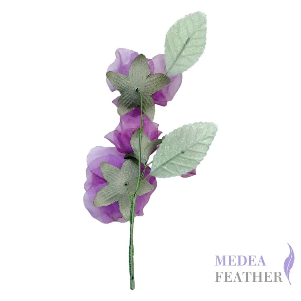 Handmade Organza Floral Cluster | Sheer Purple Flower Hat Embellishment