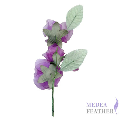 Handmade Organza Floral Cluster | Sheer Purple Flower Hat Embellishment