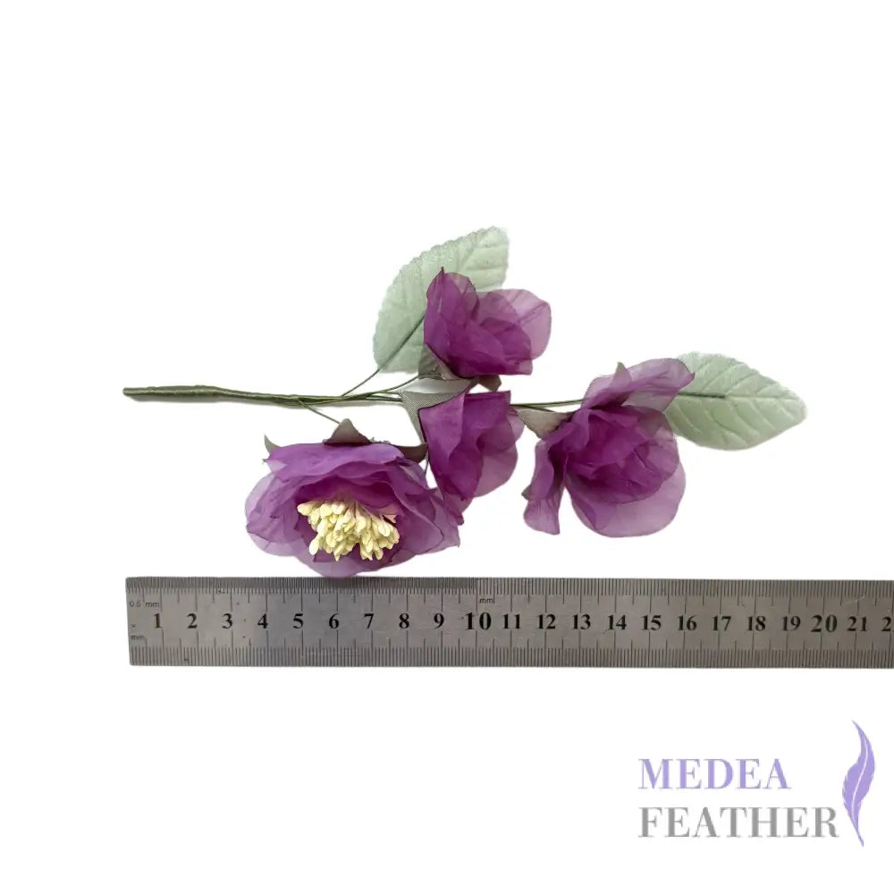 Handmade Organza Floral Cluster | Sheer Purple Flower Hat Embellishment