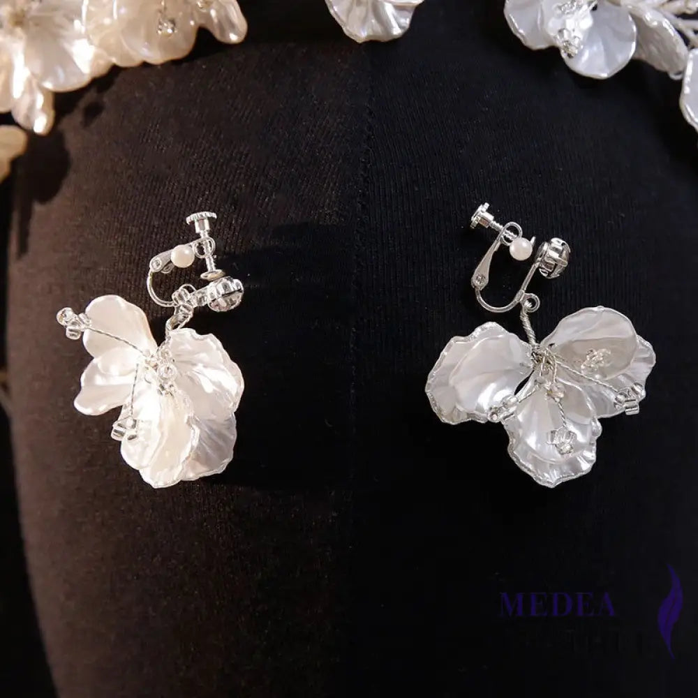 Handmade Shell Flower Headband Set 03 - White