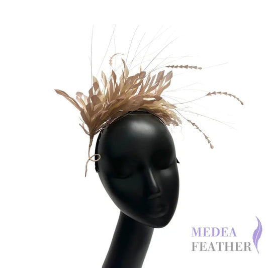 Handmade Stripped Goose feather & Zigzag Coque Feather Mount FM5301