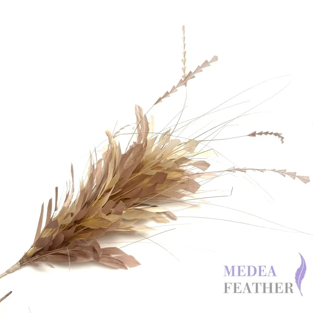 Handmade Stripped Goose feather & Zigzag Coque Feather Mount FM5301