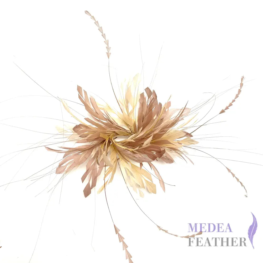 Handmade Stripped Goose feather & Zigzag Coque Feather Mount FM5301 As picture - #39 & #10 mixed